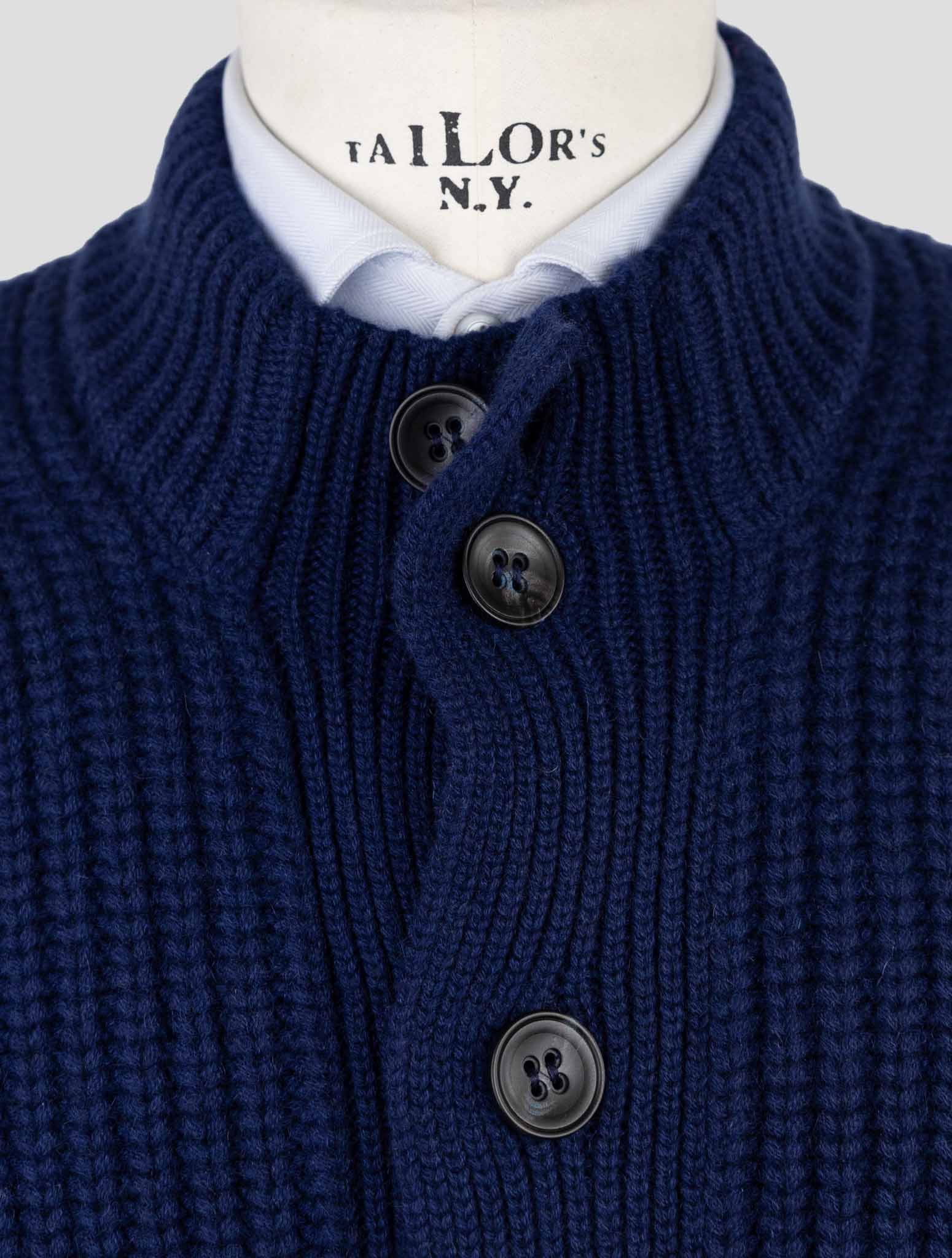 Kiton Blue Cashmere Sweater Cardigan