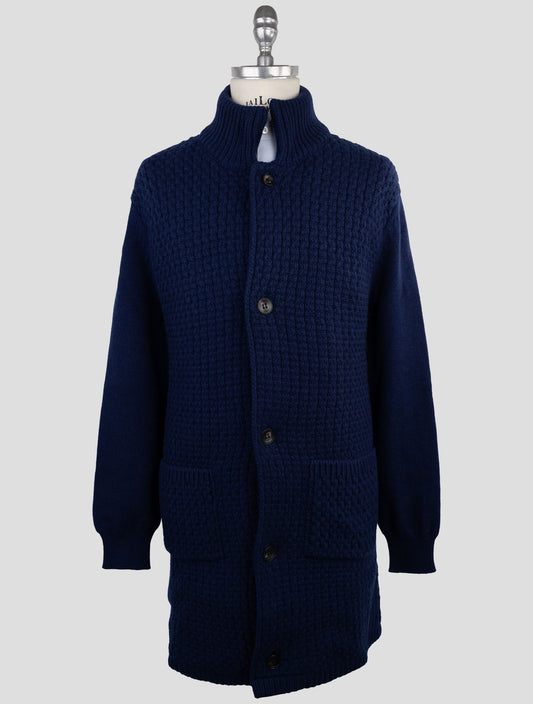 Kiton Blue Cashmere Sweater Cardigan