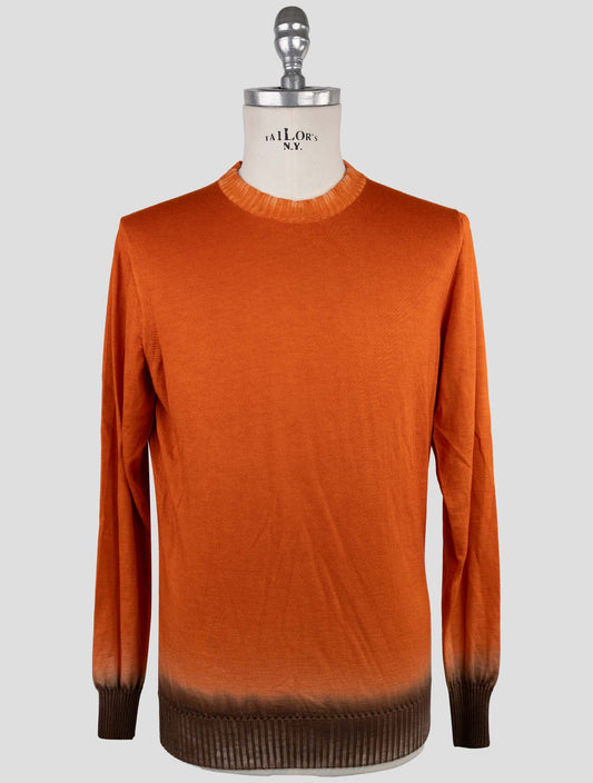 Kiton Orange Brown Cashmere  Silk Sweater Crewneck