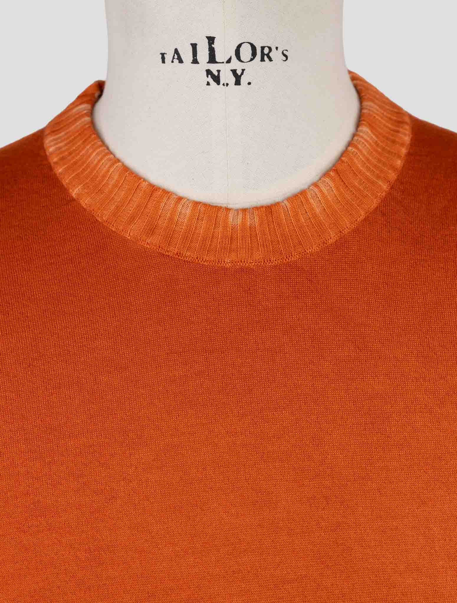 Kiton Orange Brown Cashmere  Silk Sweater Crewneck
