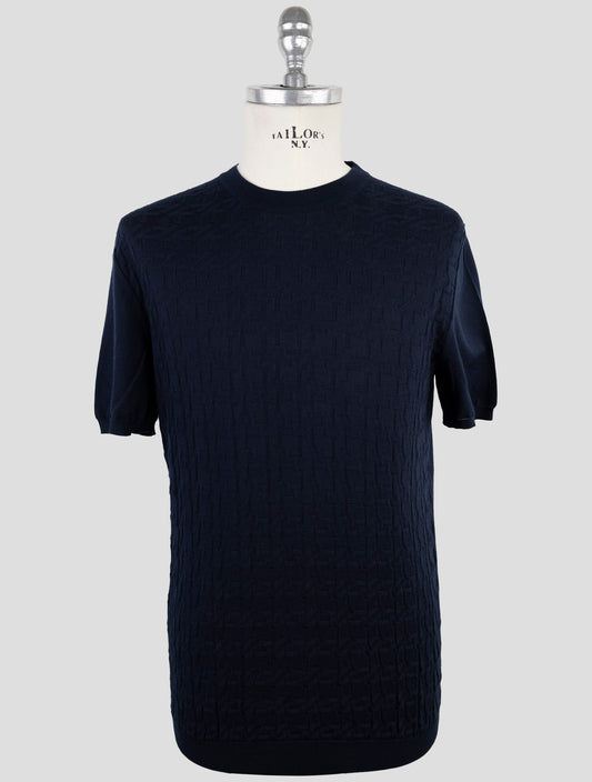 Kiton Blue Cotton T-Shirt