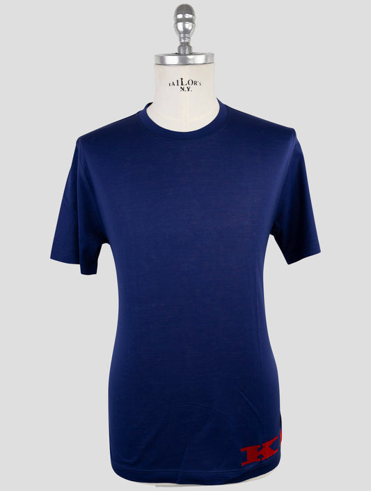 Kiton Blue Cotton T-Shirt