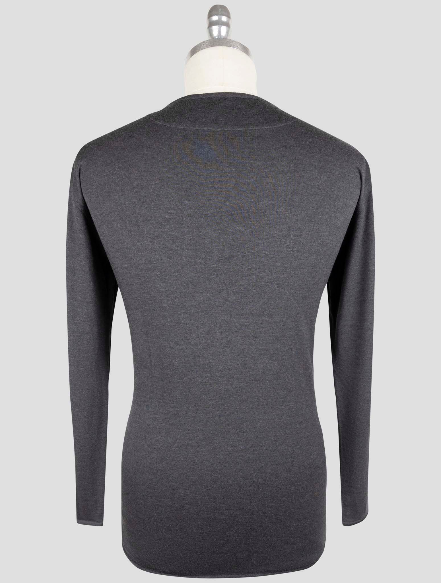 Kiton Gray Cashmere Silk Sweater Crewneck