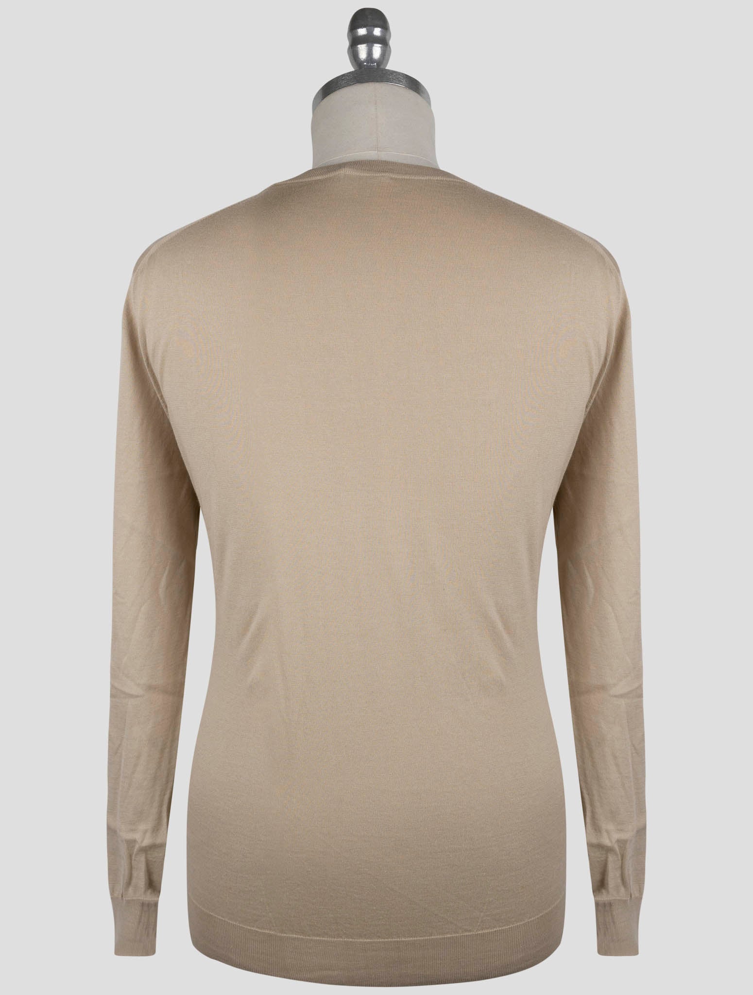 Kiton Beige Cotton Sweater Crewneck