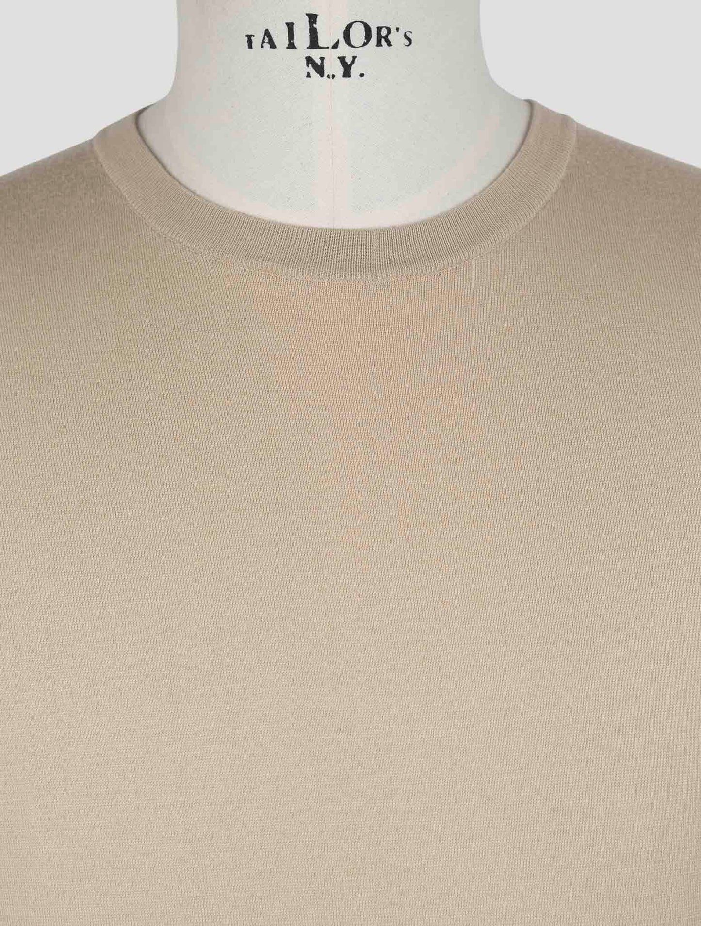 Kiton Beige Cotton Sweater Crewneck
