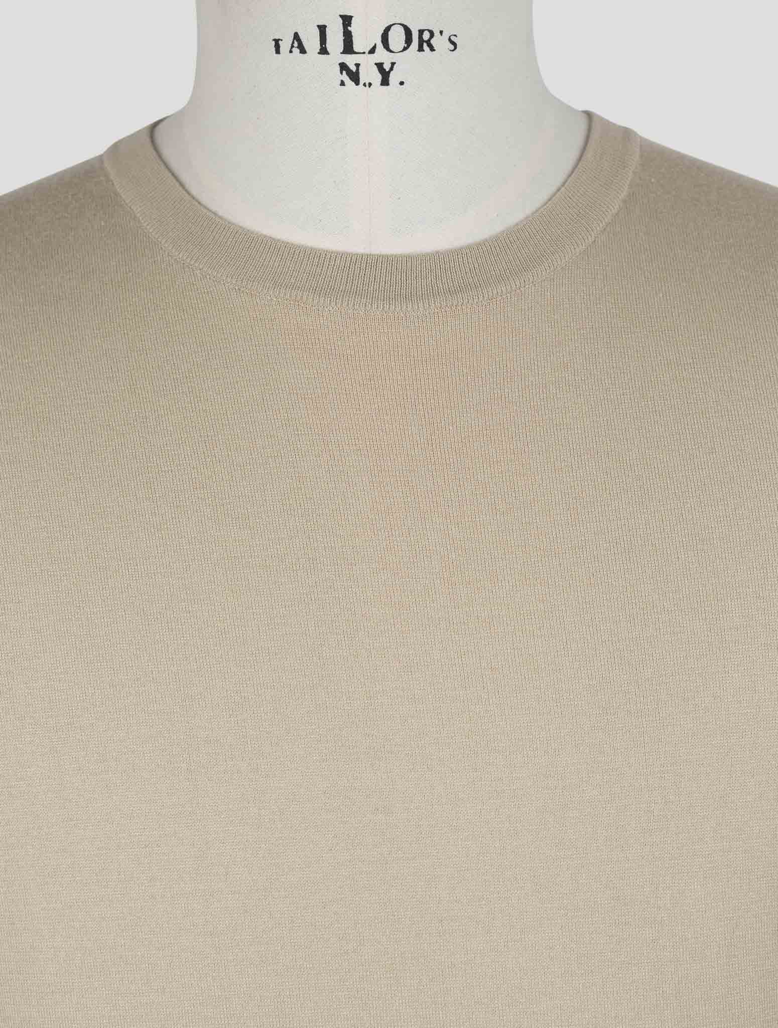 Kiton Beige Cotton Sweater Crewneck