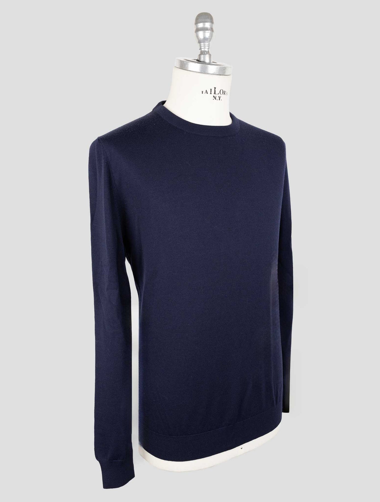Kiton Blue Wool Sweater Crewneck