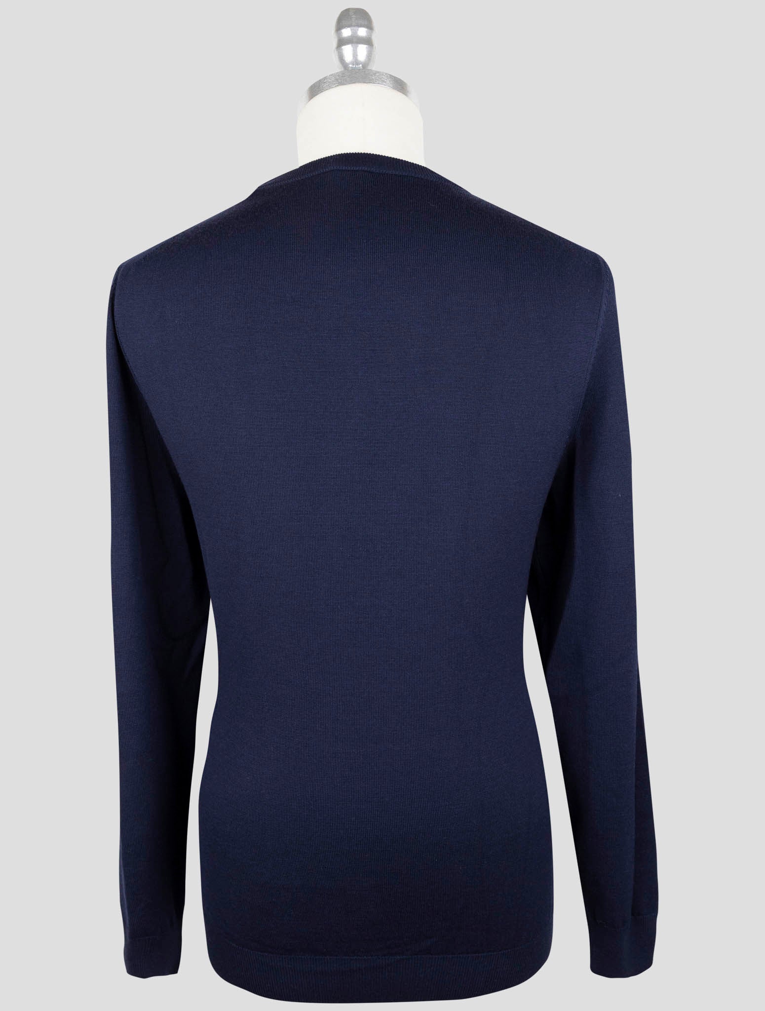Kiton Blue Wool Sweater Crewneck