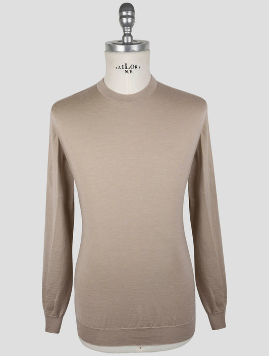 Kiton Brown Cashmere Silk Sweater Crewneck