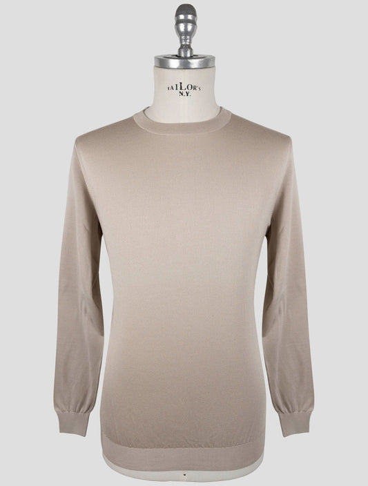 Kiton Brown Silk Sweater Crewneck