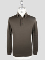 Kiton Green Wool Diamante Blue Sweater Polo