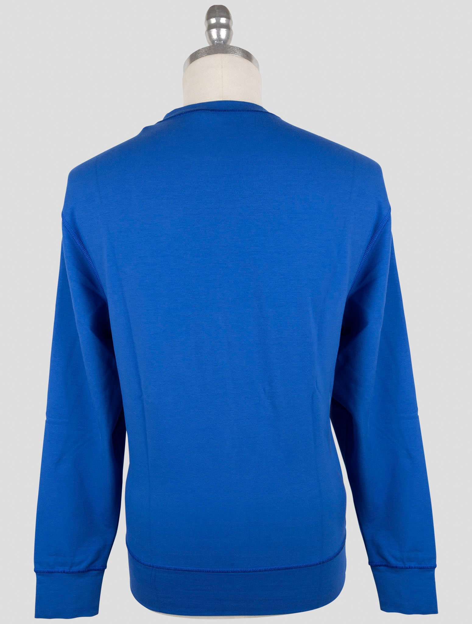 Kiton Blue Cotton Ea Sweater Crewneck
