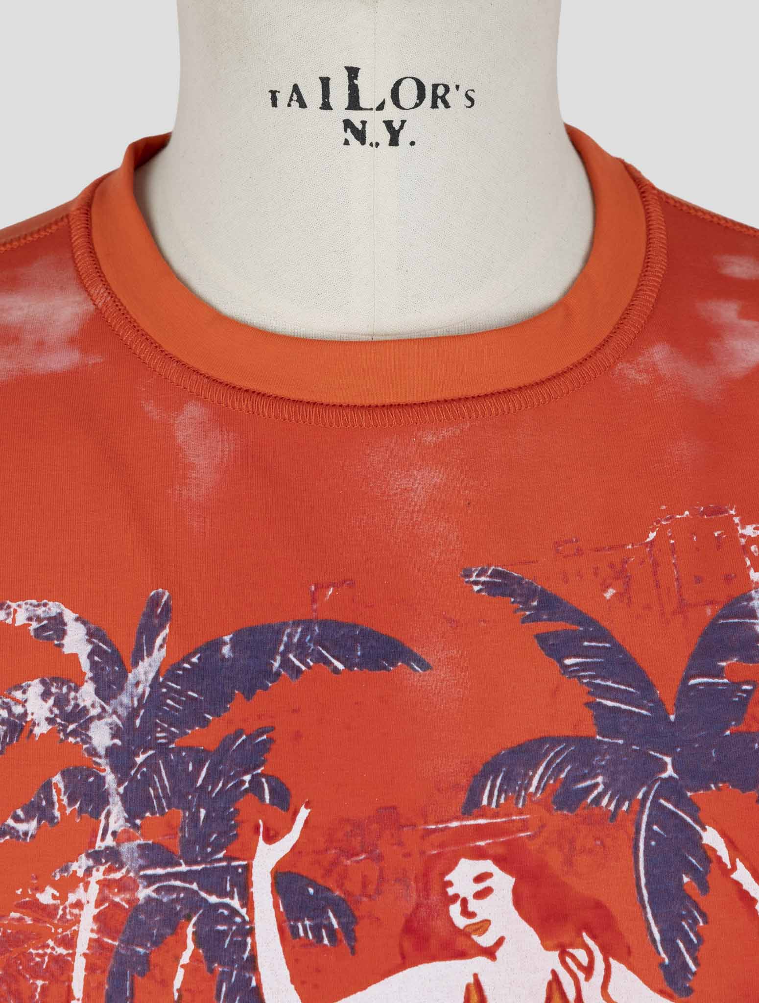 Kiton Red Cotton Ea Sweater Crewneck