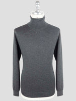 Kiton Gray Silk Cashmere Sweater Turtleneck
