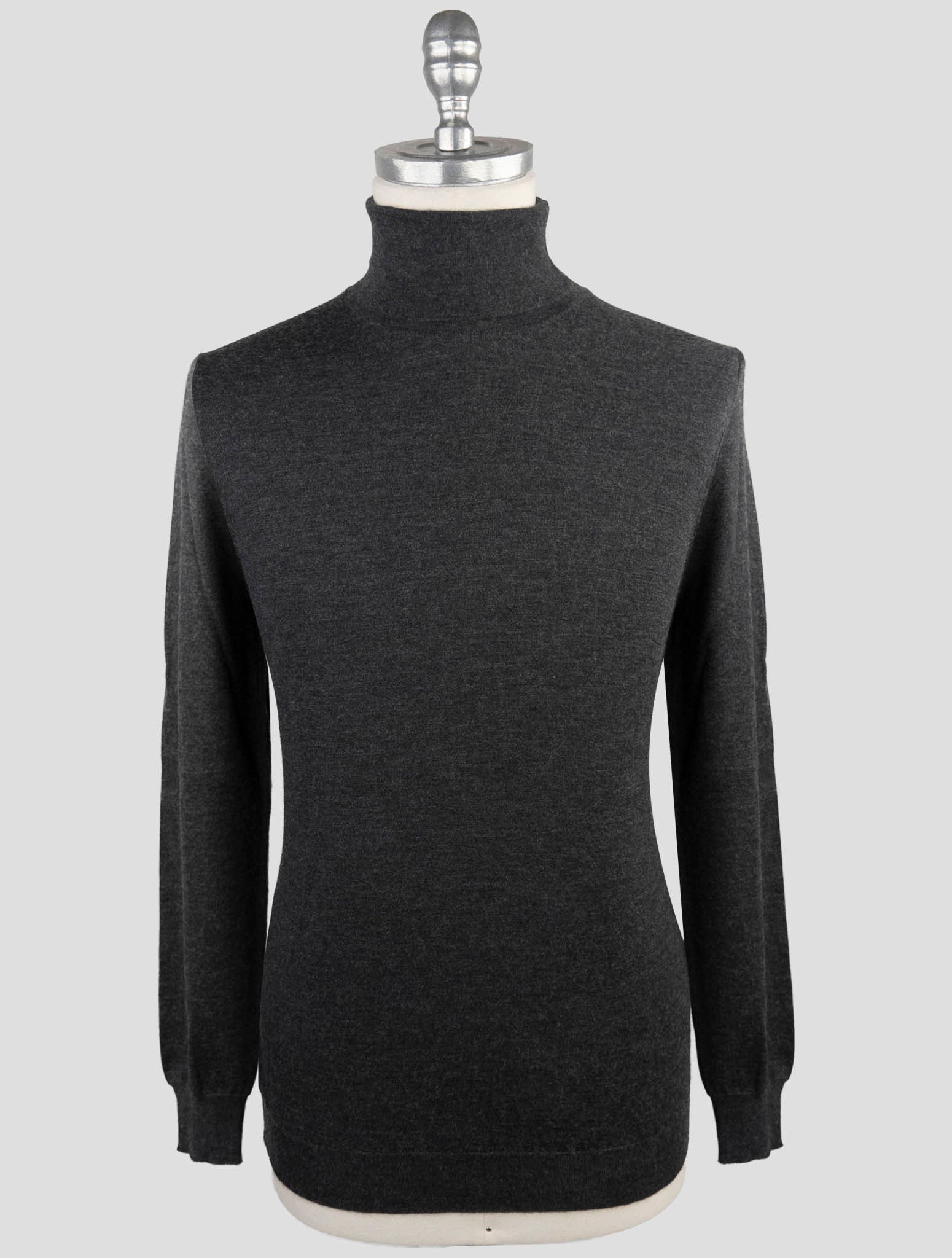 Kiton Gray Cashmere Silk Sweater Turtleneck