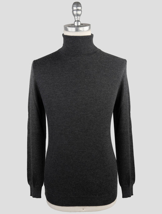 Kiton Gray Cashmere Silk Sweater Turtleneck