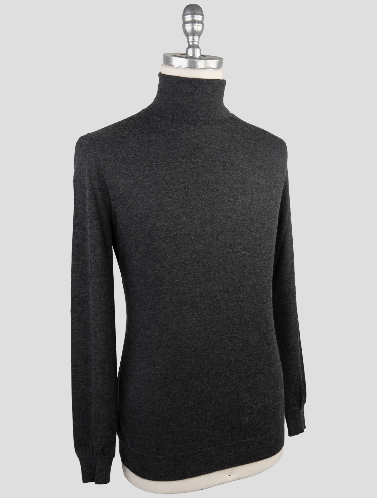 Kiton Gray Cashmere Silk Sweater Turtleneck