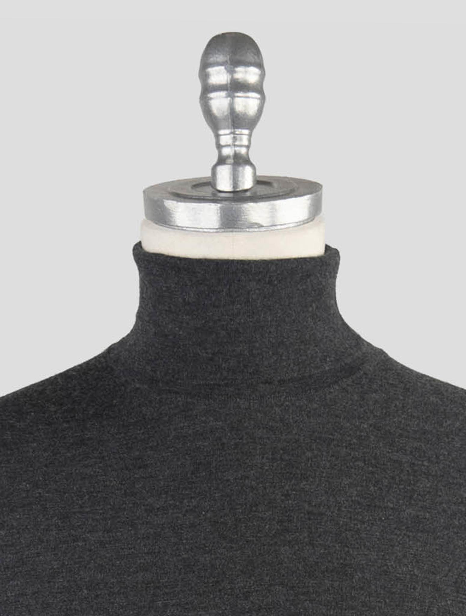 Kiton Gray Cashmere Silk Sweater Turtleneck