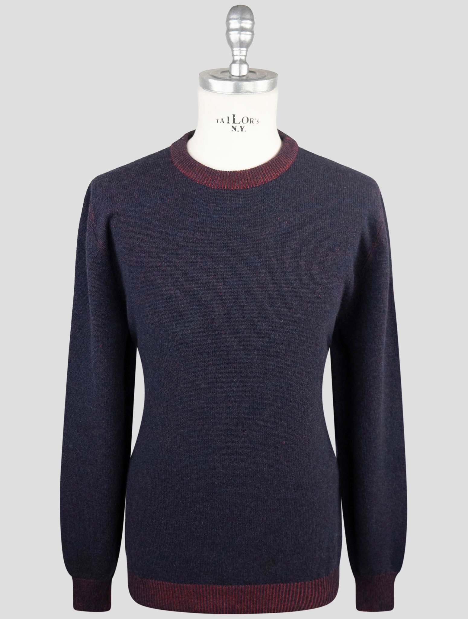 Kiton Blue Cashmere Sweater Crewneck