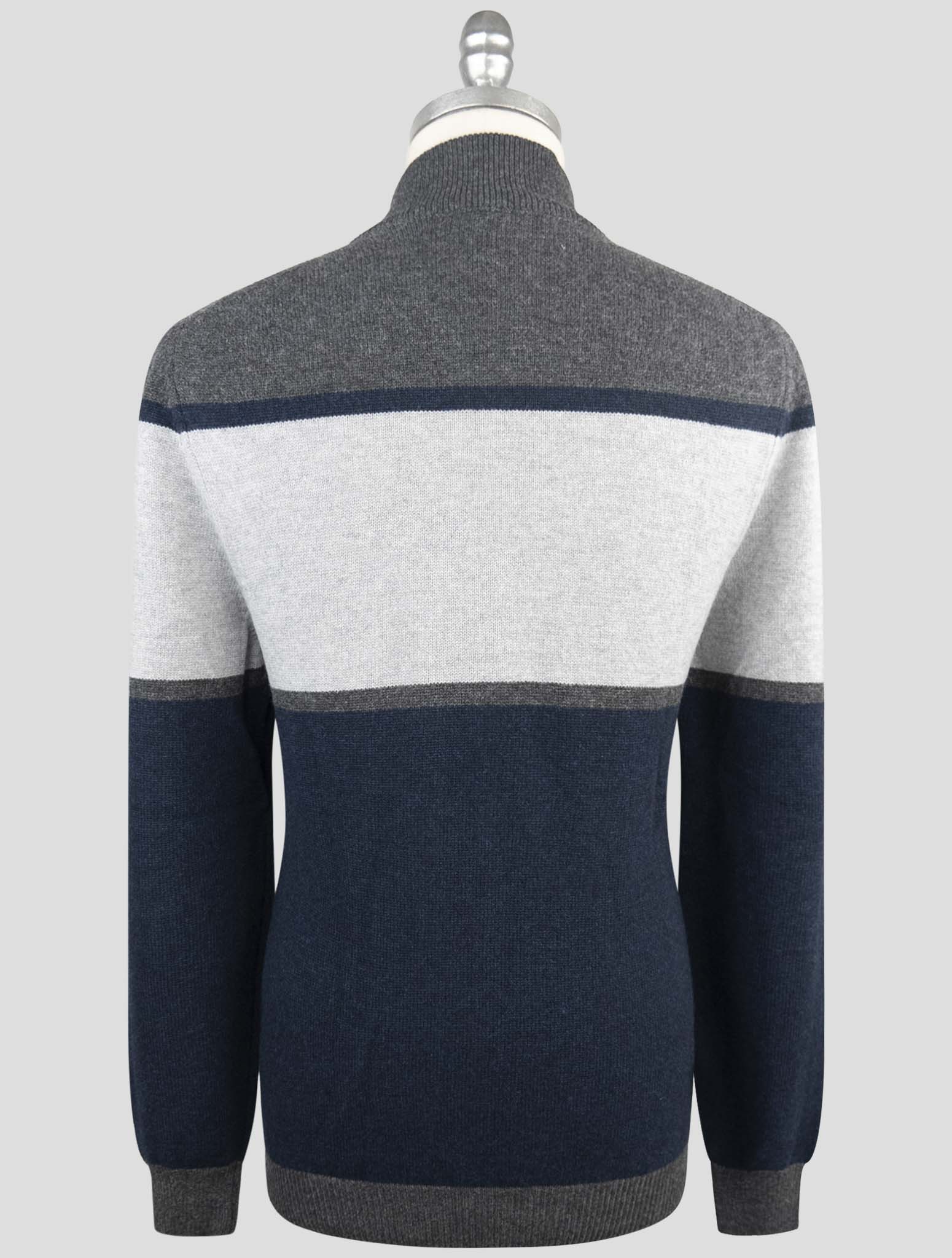 Kiton Gray Cashmere Sweater Half Zip