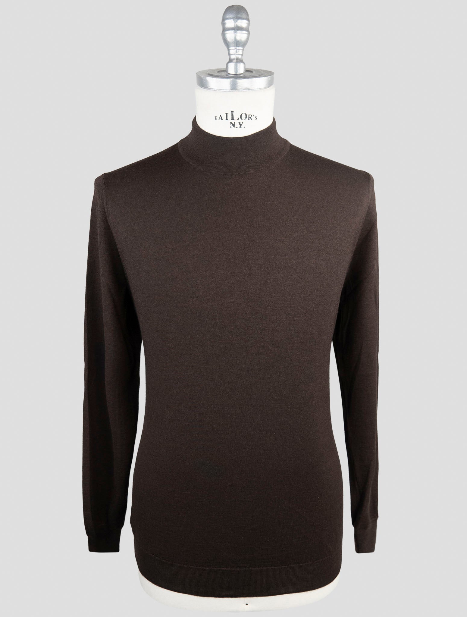 Kiton Brown Cashmere sILK Sweater Half Neck