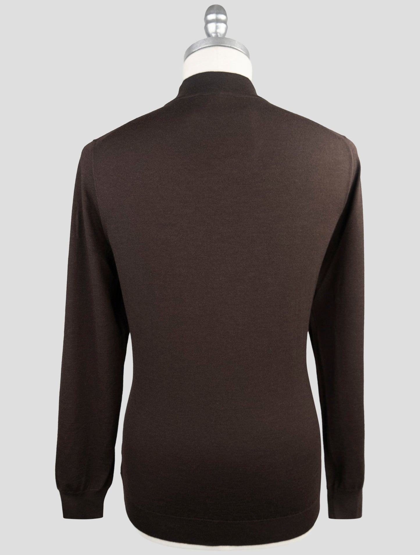 Kiton Brown Cashmere sILK Sweater Half Neck