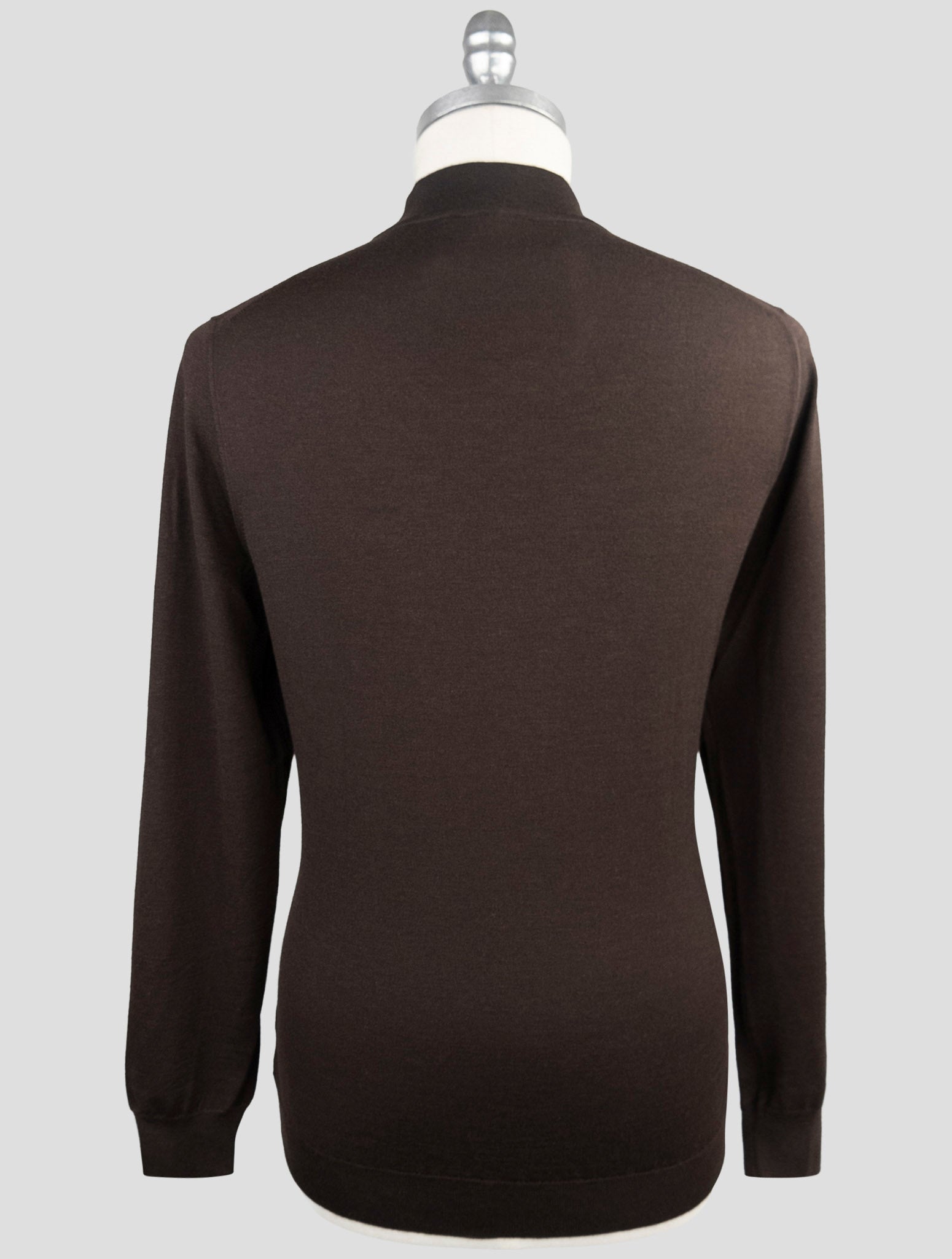 Kiton Brown Cashmere sILK Sweater Half Neck
