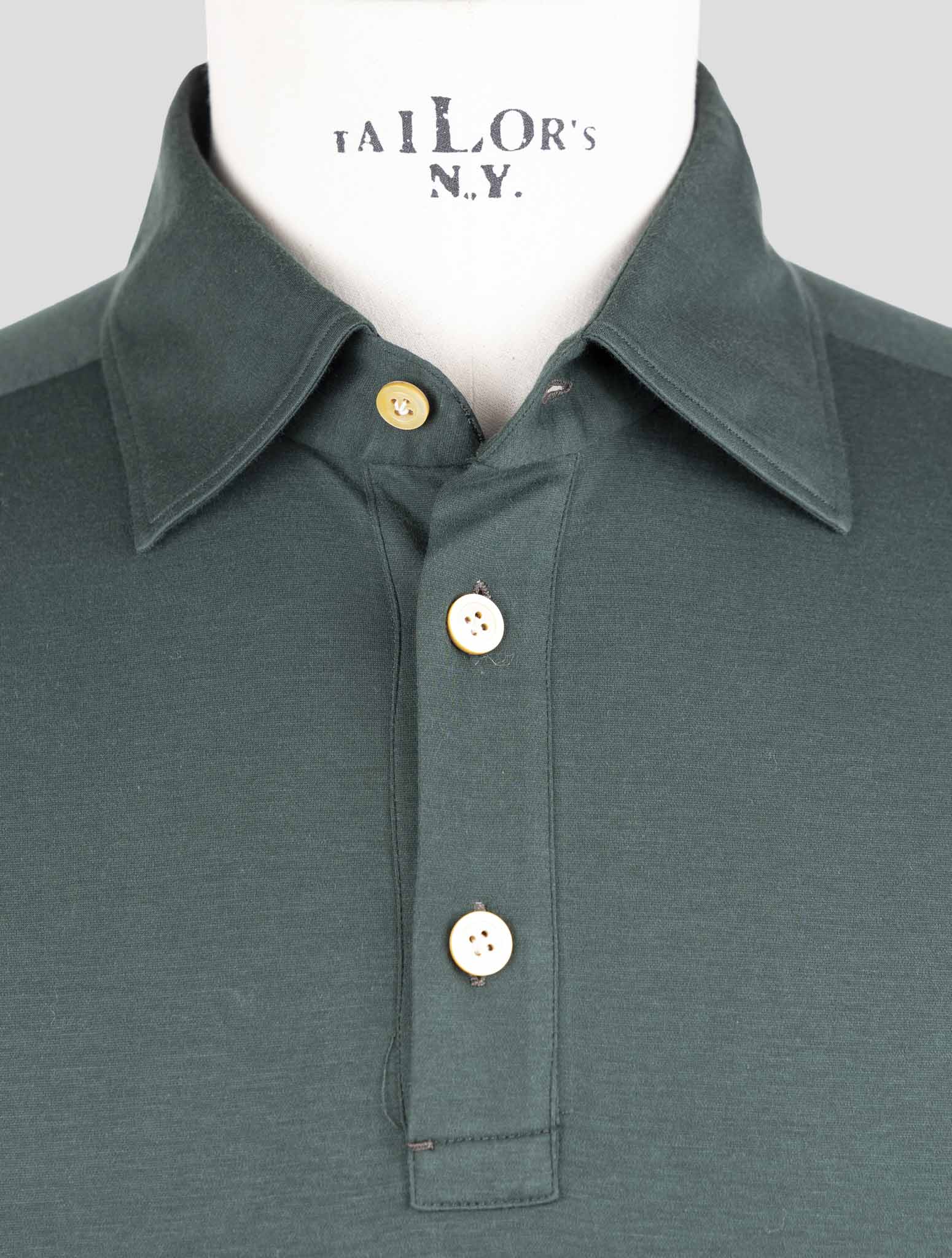Kiton Green Cotton Sweater Polo