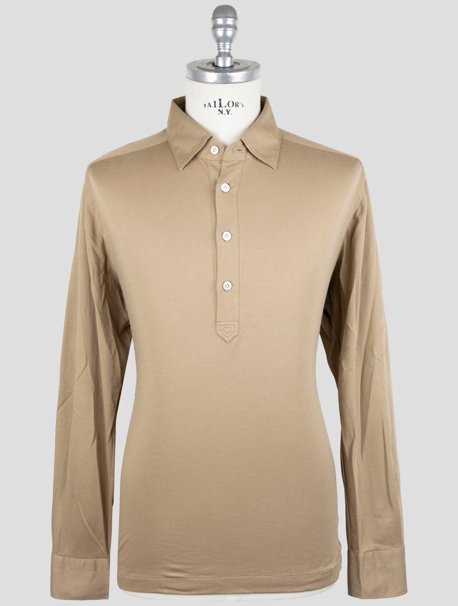 Kiton Brown Cotton Sweater Polo