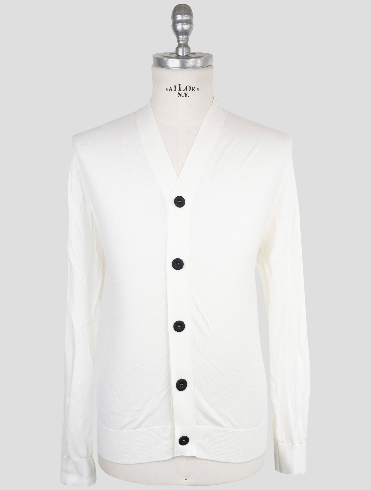 Kiton Knt White Cotton Sweater Cardigan