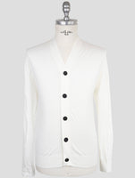 Kiton Knt White Cotton Sweater Cardigan