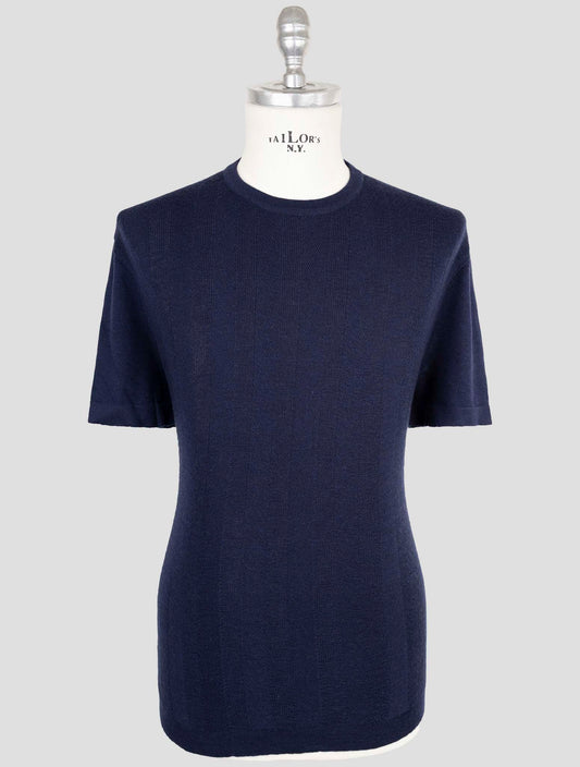 Kiton Knt Blue Virgin Wool Silk T-Shirt