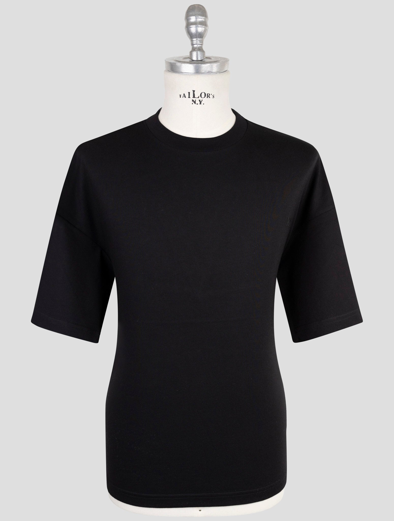 Kiton Knt Black Cotton T-Shirt