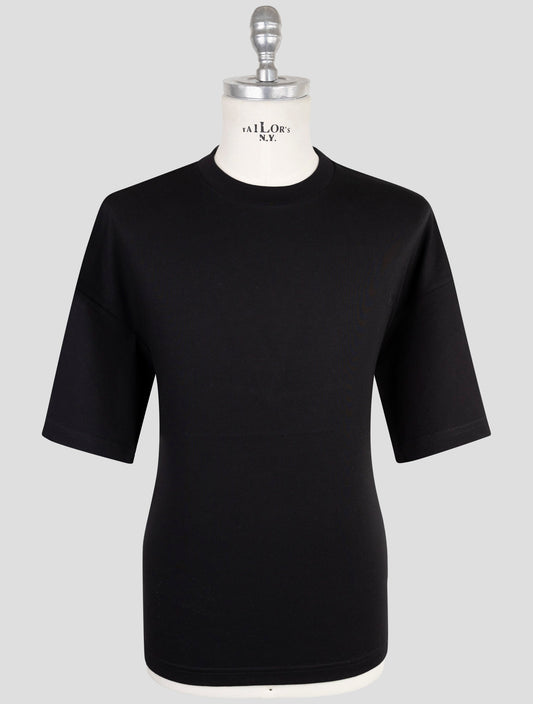 Kiton Knt Black Cotton T-Shirt
