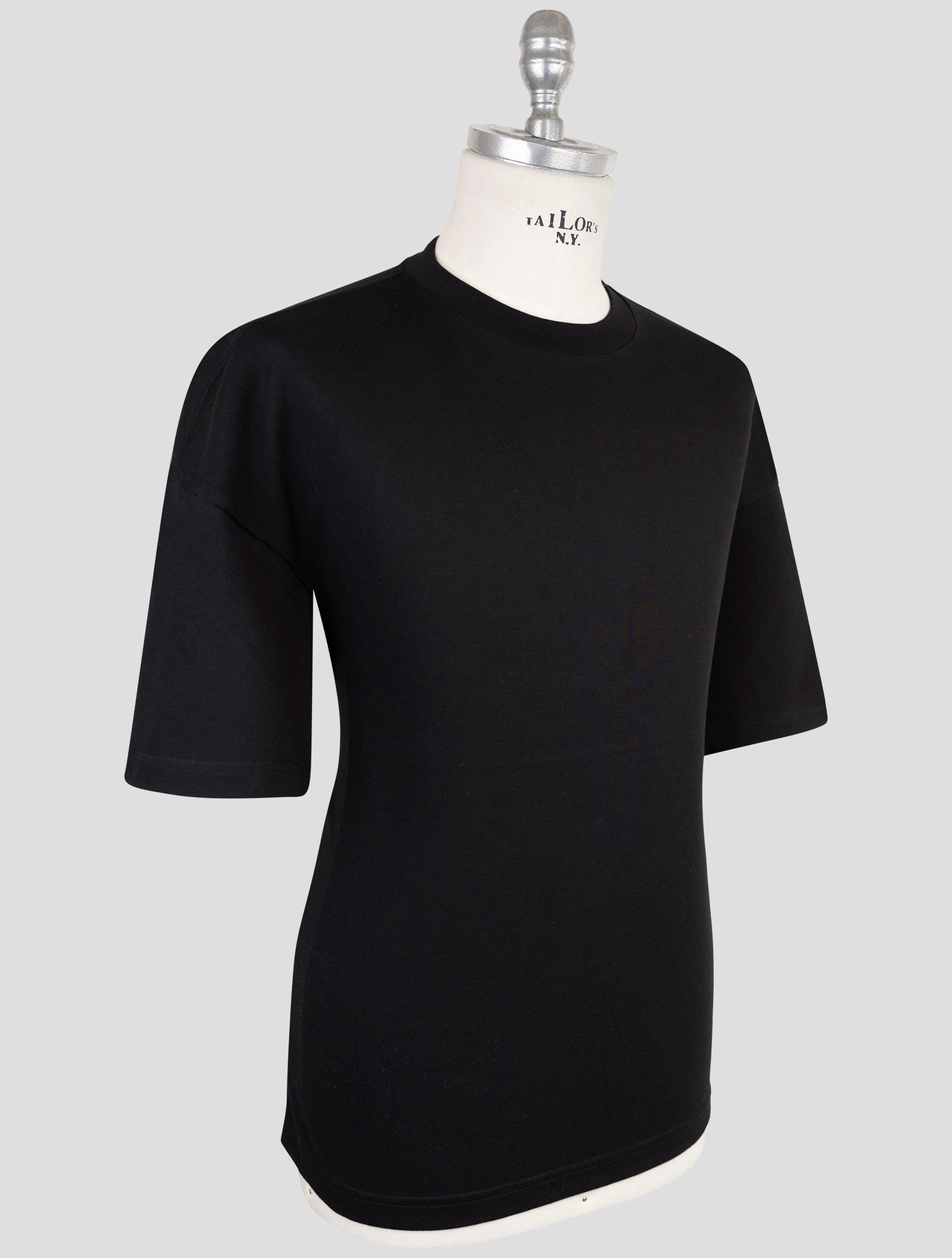Kiton Knt Black Cotton T-Shirt