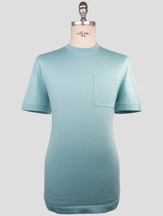 Kiton Knt Light Blue Cotton T-Shirt
