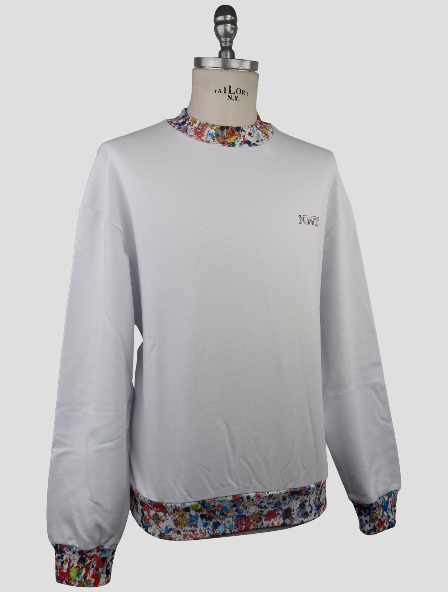 Kiton Knt White Cotton Sweater Crewneck