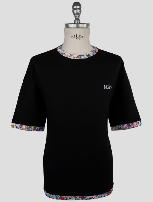 Kiton Knt Black Cotton T-Shirt
