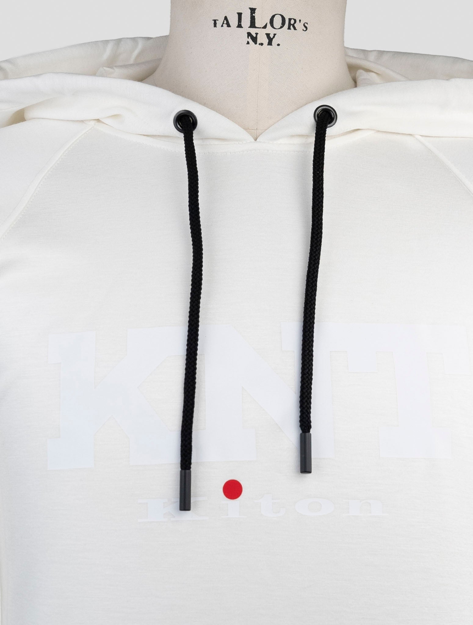 Kiton Knt White Viscose Ea Sweater Hoodie