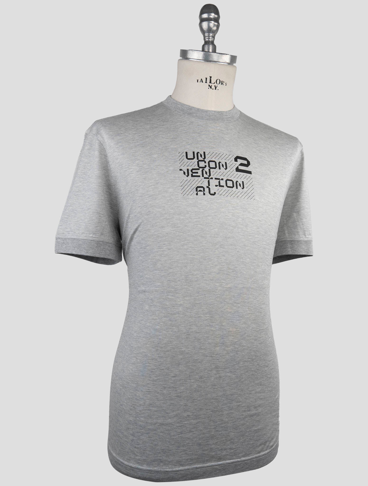 Kiton Knt Gray Cotton T-Shirt
