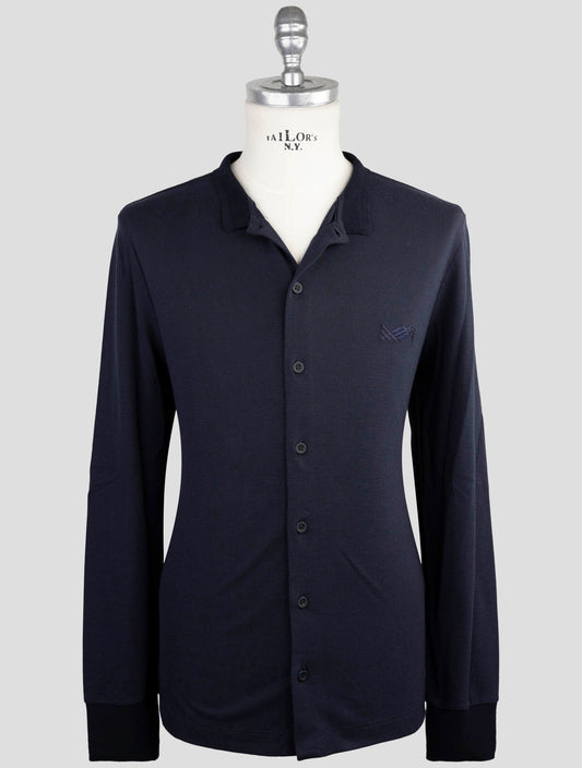 Kiton Knt Blue Cotton Silk Korean Shirt