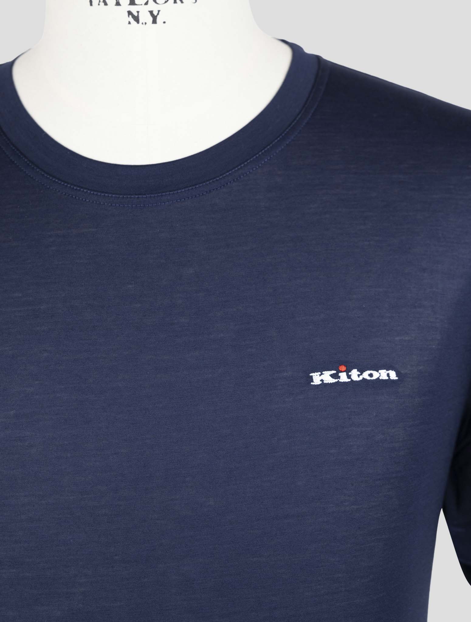 Kiton Blue Cotton T-Shirt