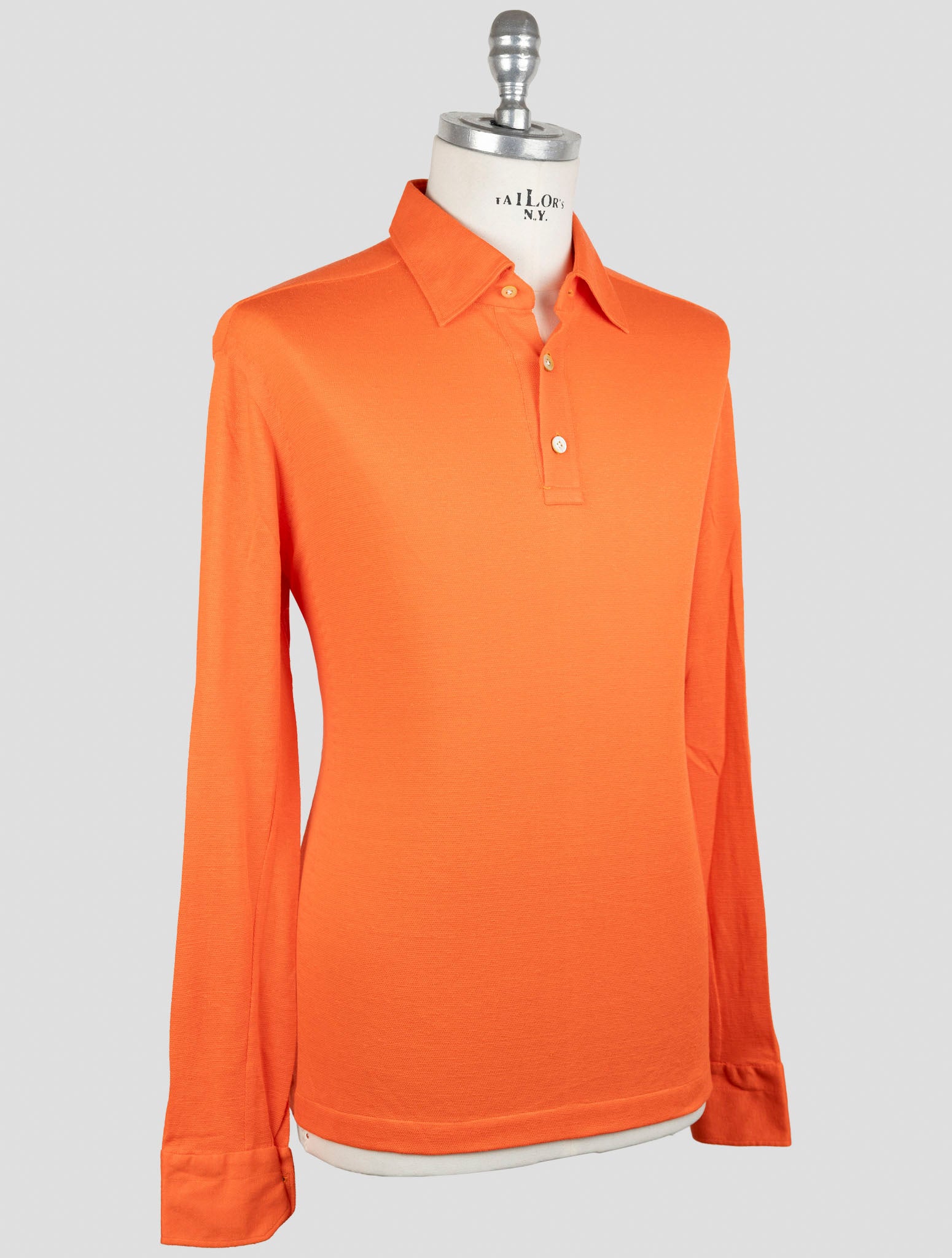 Kiton Orange Linen Cotton Sweater Polo