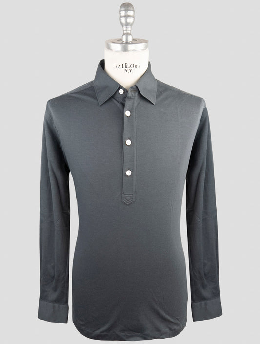 Kiiton Gray Cotton Sweater Polo