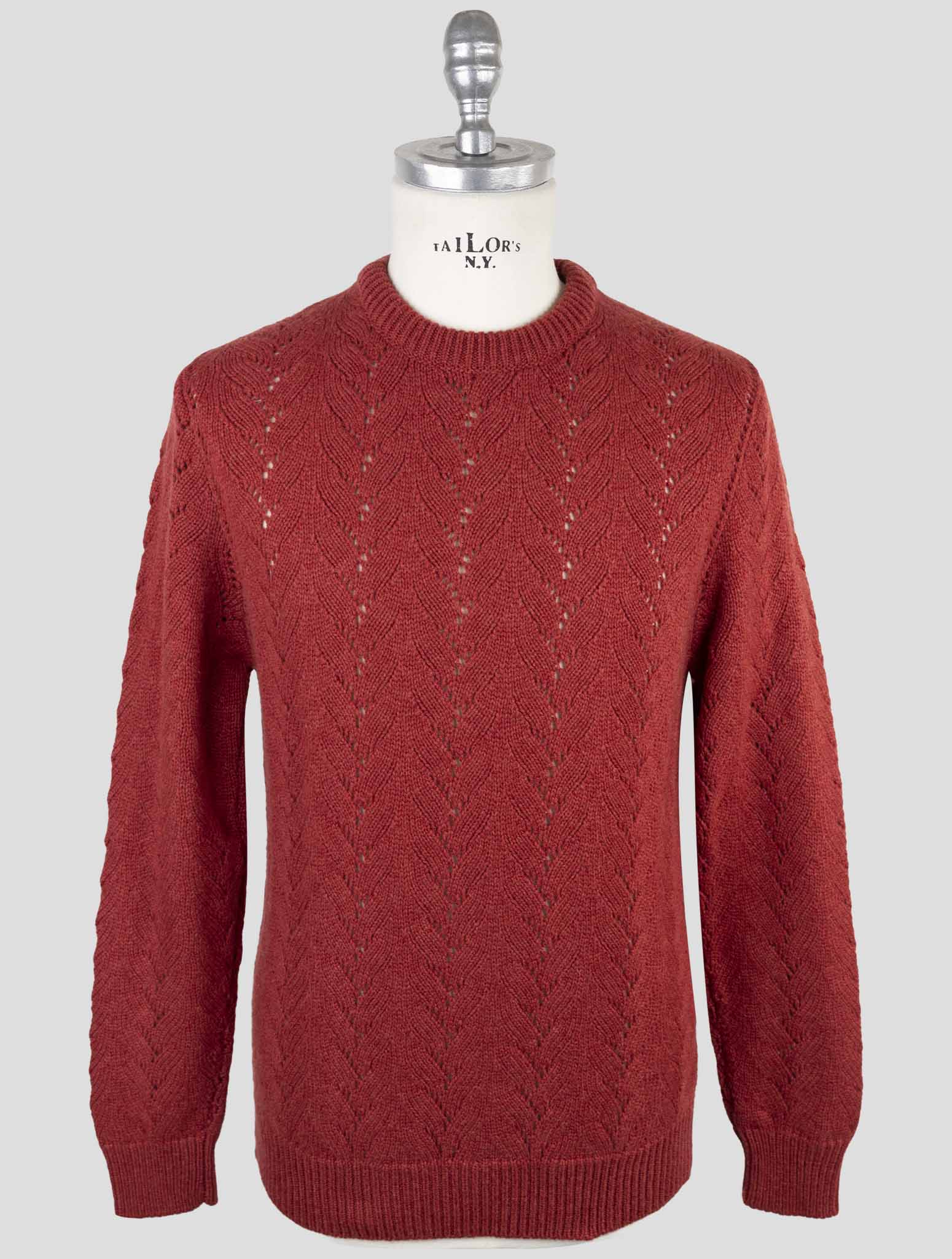 Kiton Red Cashmere Sweater Crewneck