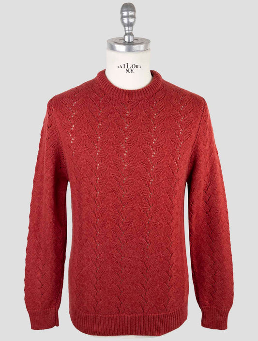 Kiton Red Cashmere Sweater Crewneck
