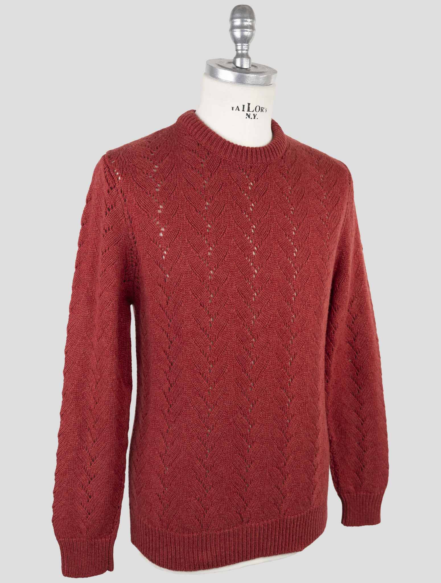 Kiton Red Cashmere Sweater Crewneck