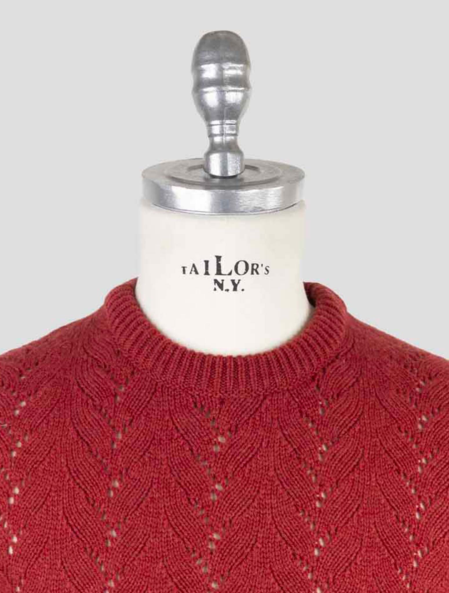 Kiton Red Cashmere Sweater Crewneck