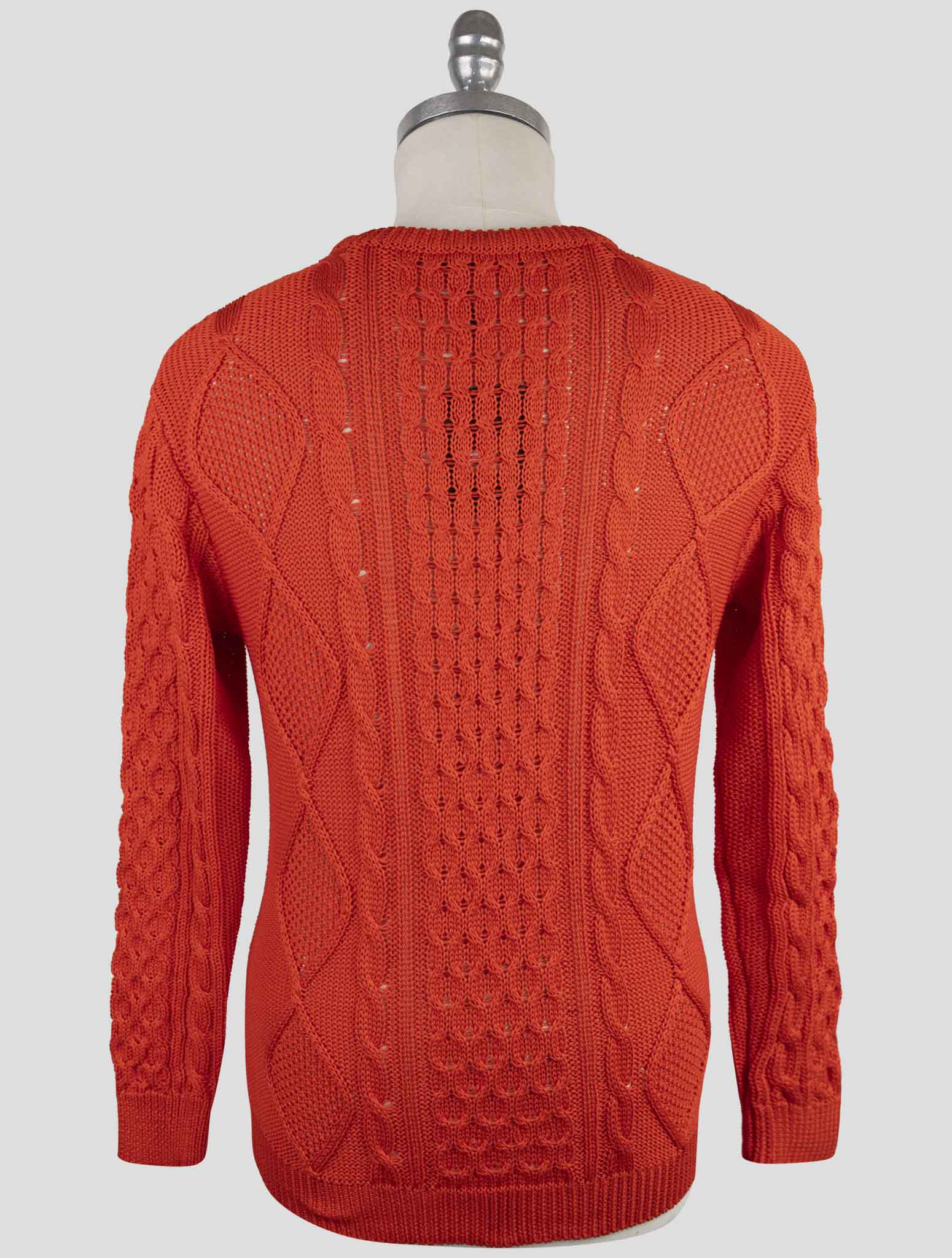 Kiton Red Cotton Sweater Crewneck