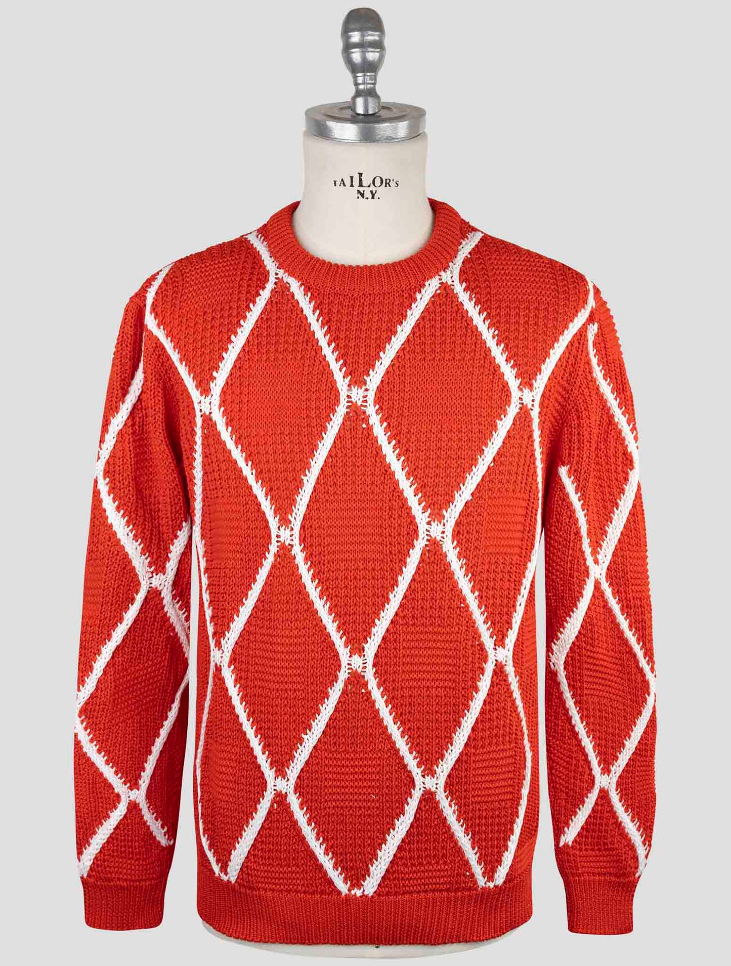 Kiton Red Cotton Sweater Crewneck